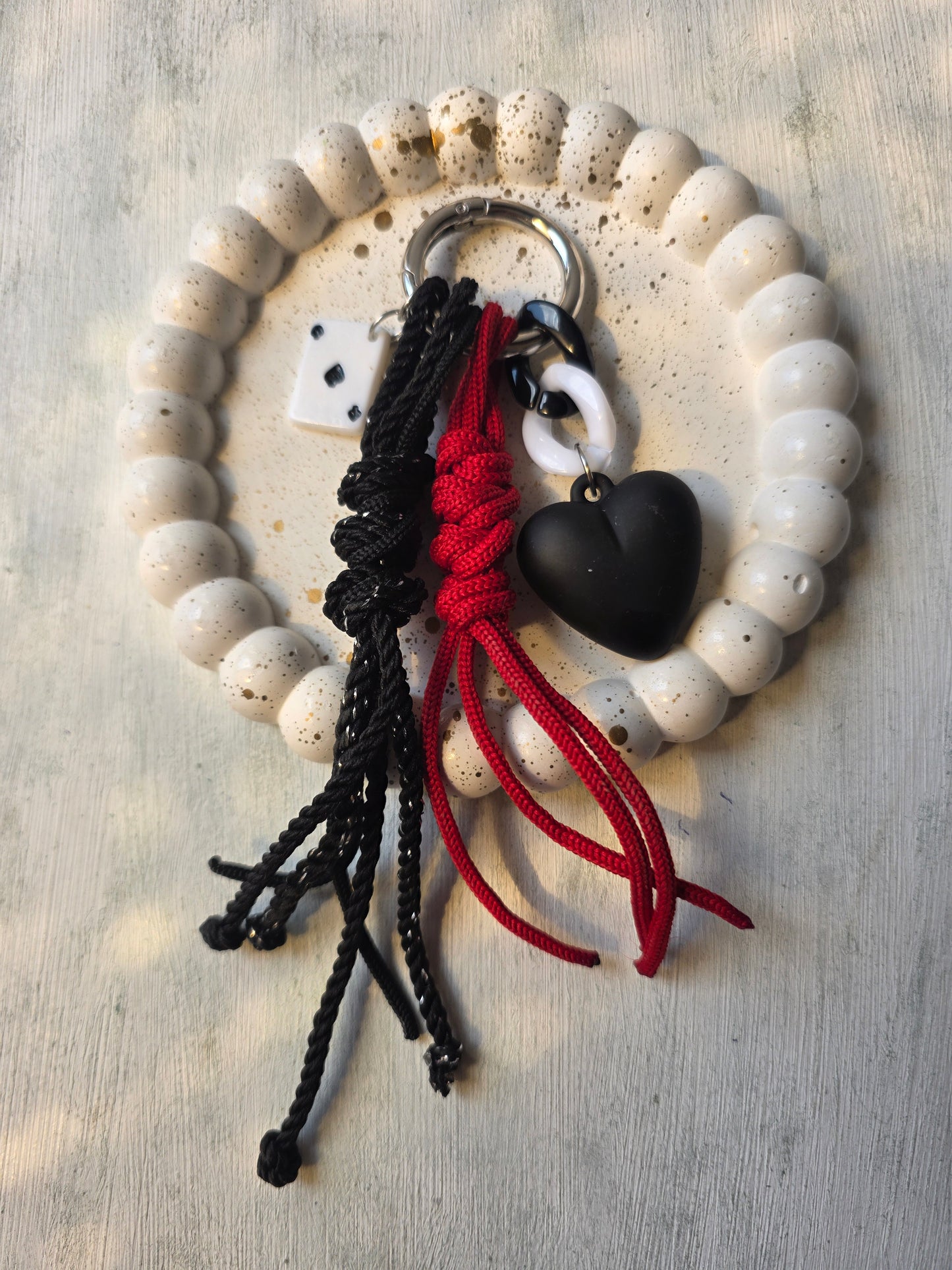 Black Heart Charm Keychain