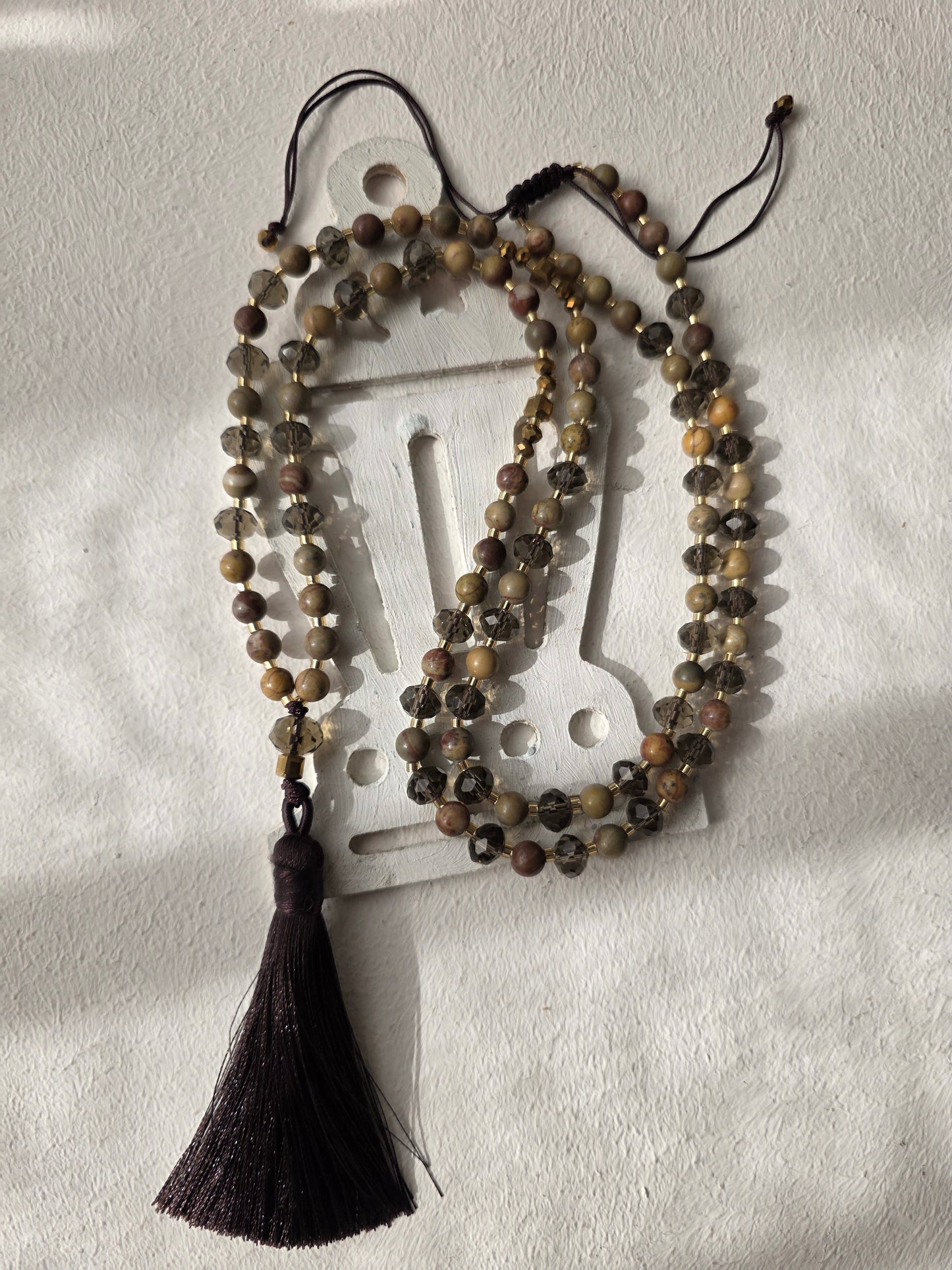Ramadan Prayer Beads Set - Earth Tones Brown Tassel
