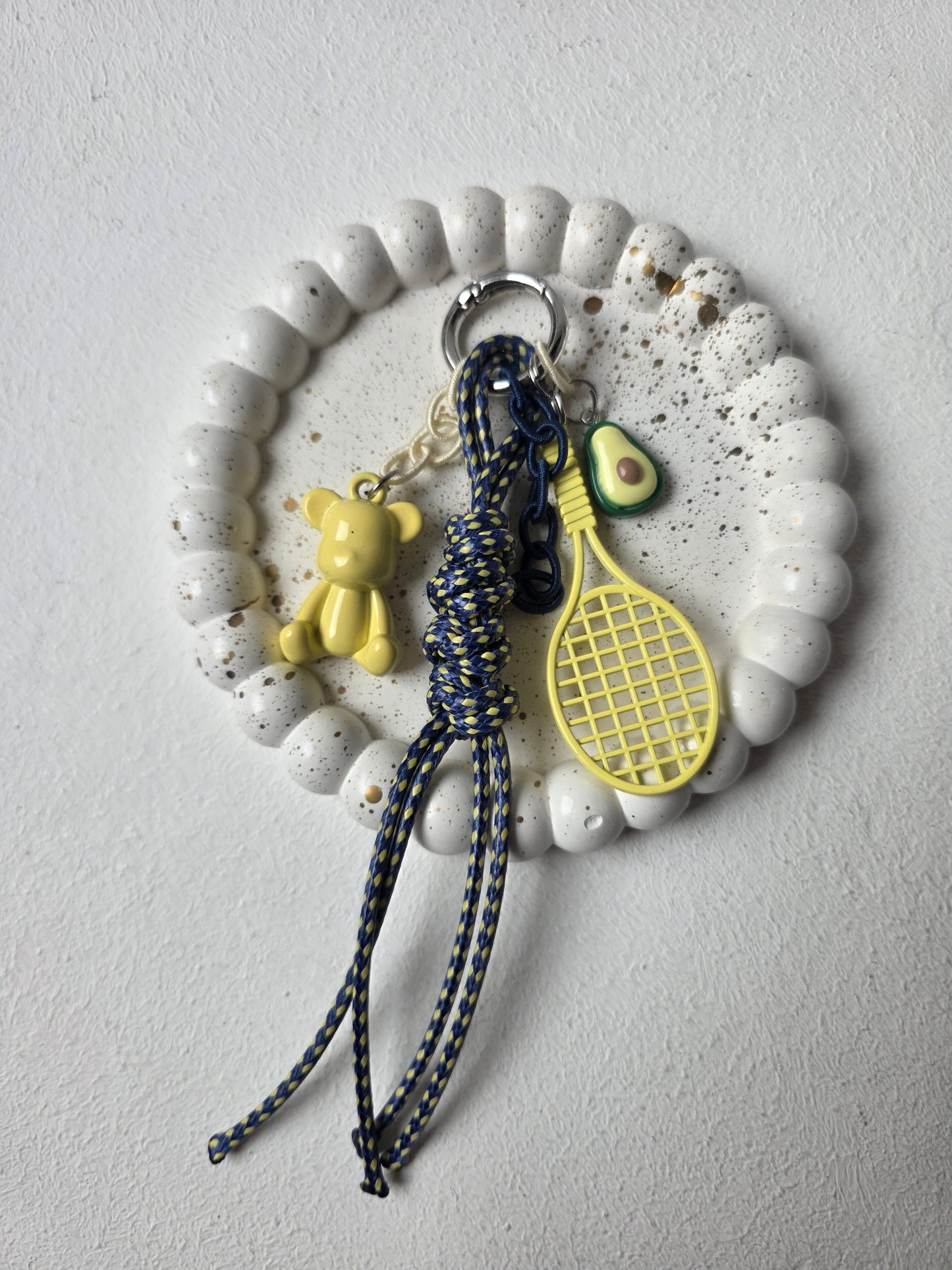 Tennis & Avocado Charm Keychain