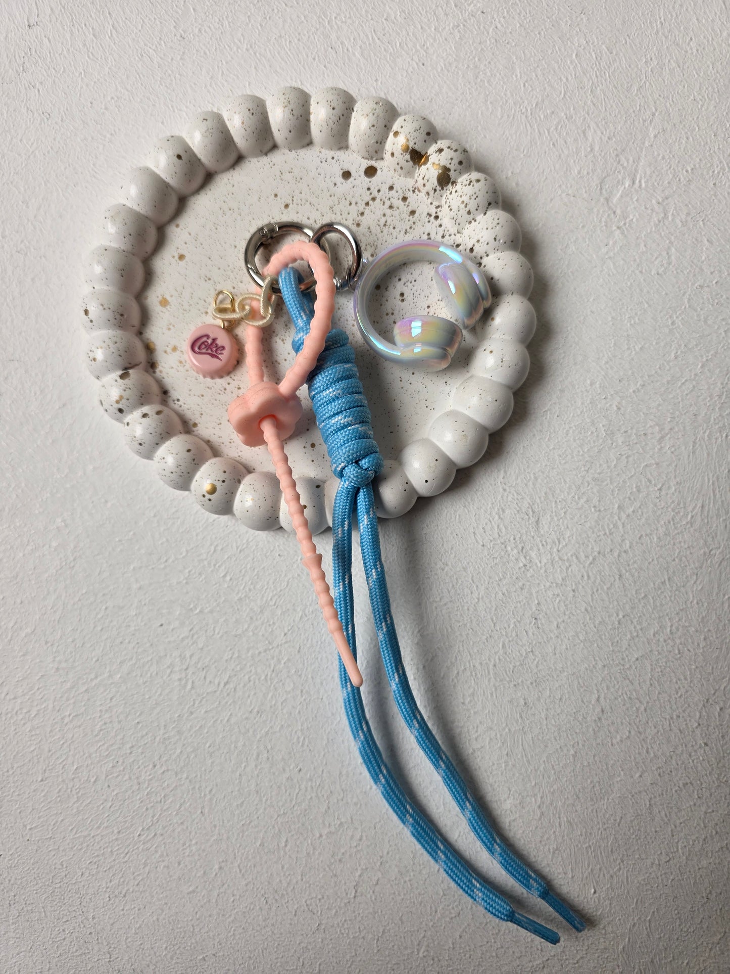 Blue Tassel Charm Keychain