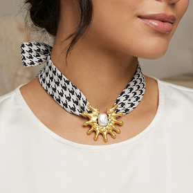 A Scarf Sun Pendant Necklace