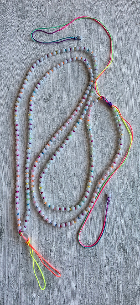 Colorful Beaded Phone Strap Necklace