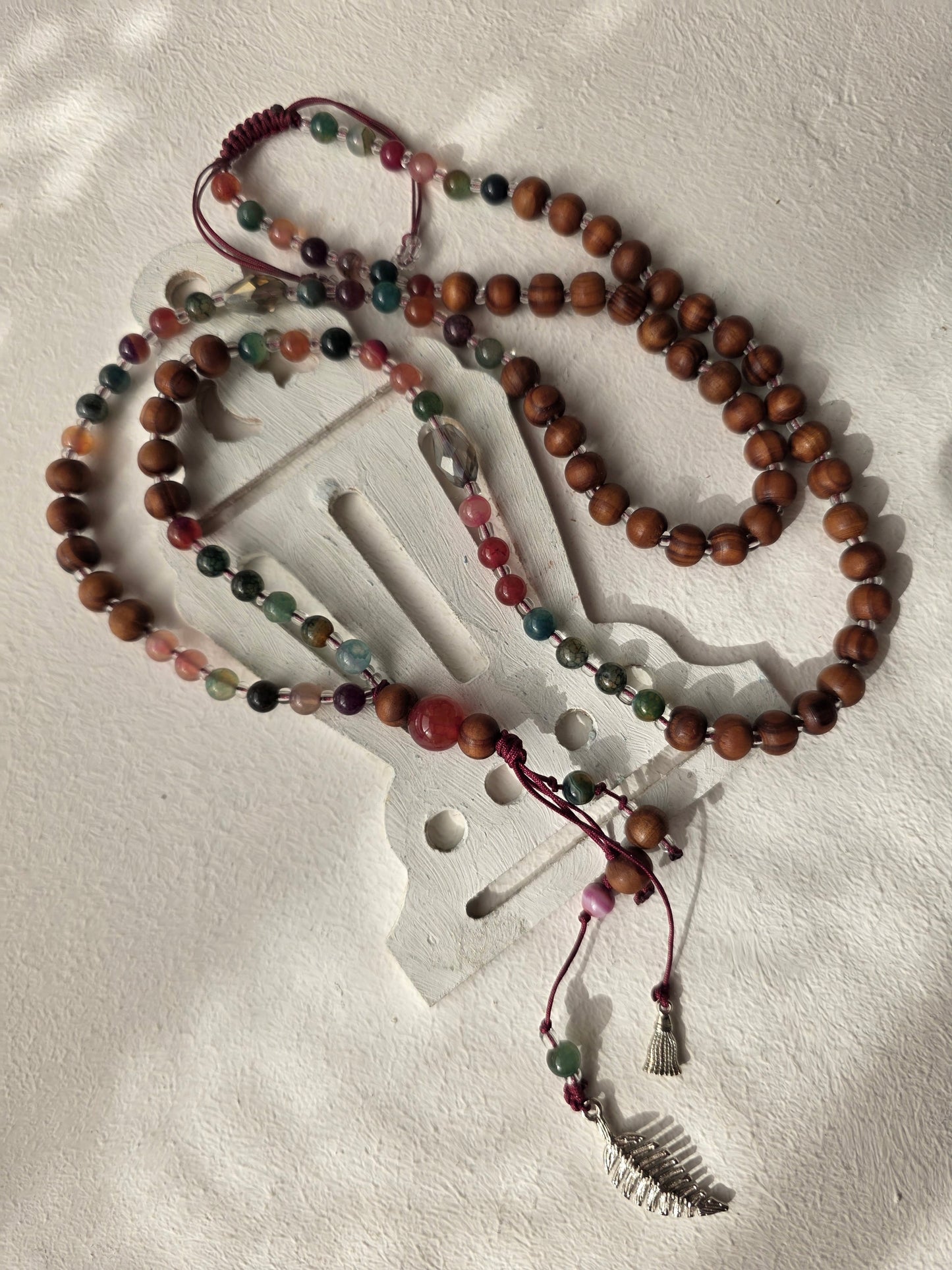 Ramadan Prayer Beads Set - Multi-Color Silver Feather